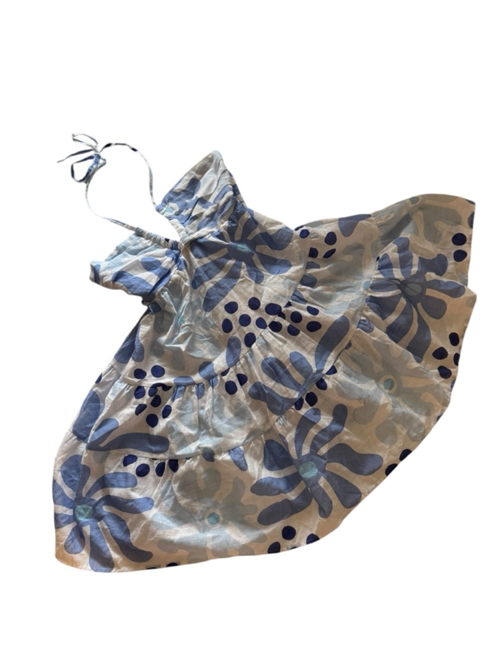 Light Blue Floral Halter Mini Dress